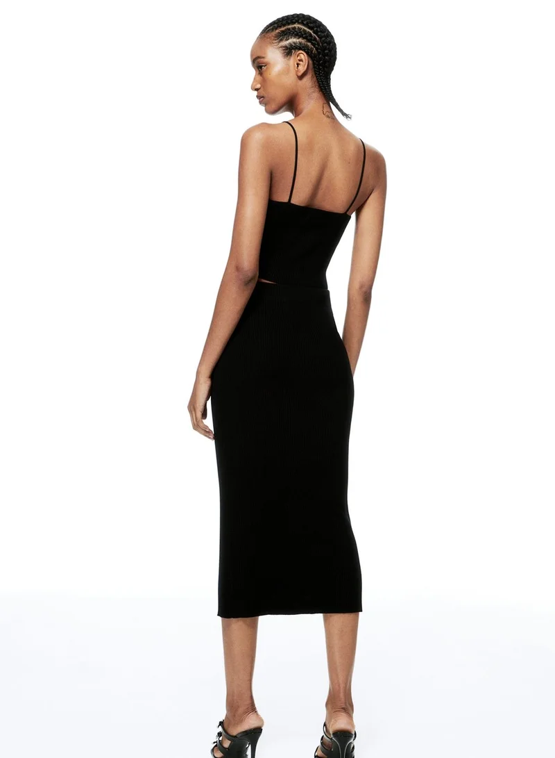 H&M Ribbed Knitted Skirt