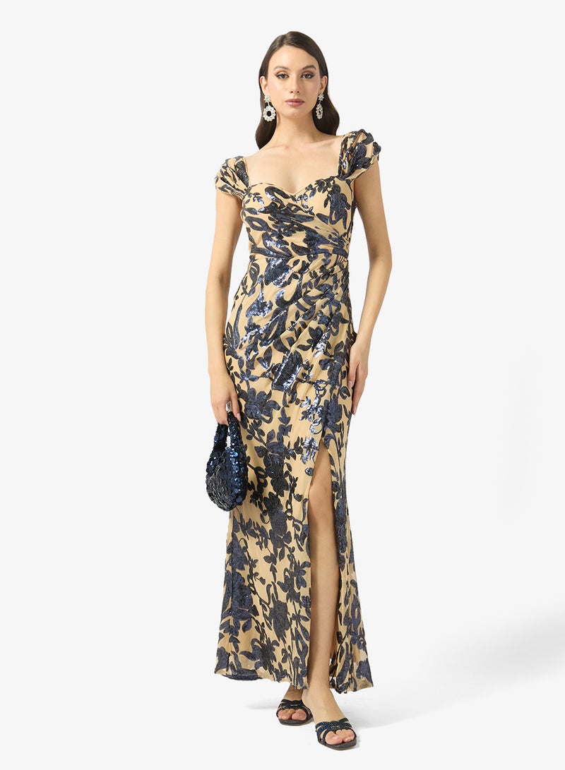 Little Mistress Navy Gathered Maxi - Image 4