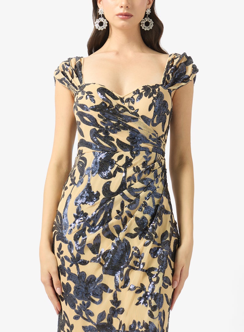 Little Mistress Navy Gathered Maxi - Image 3