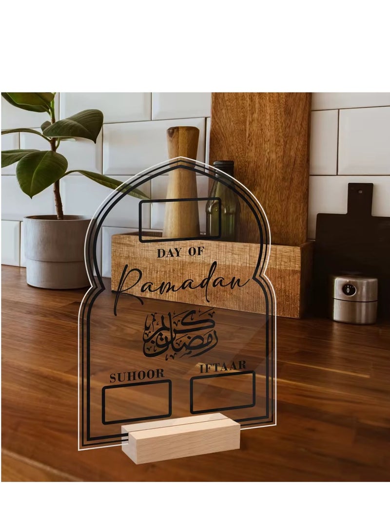 Ramadan Mubarak Acrylic Countdown Calendar Eid Gift Home Party Decoration - Image 2