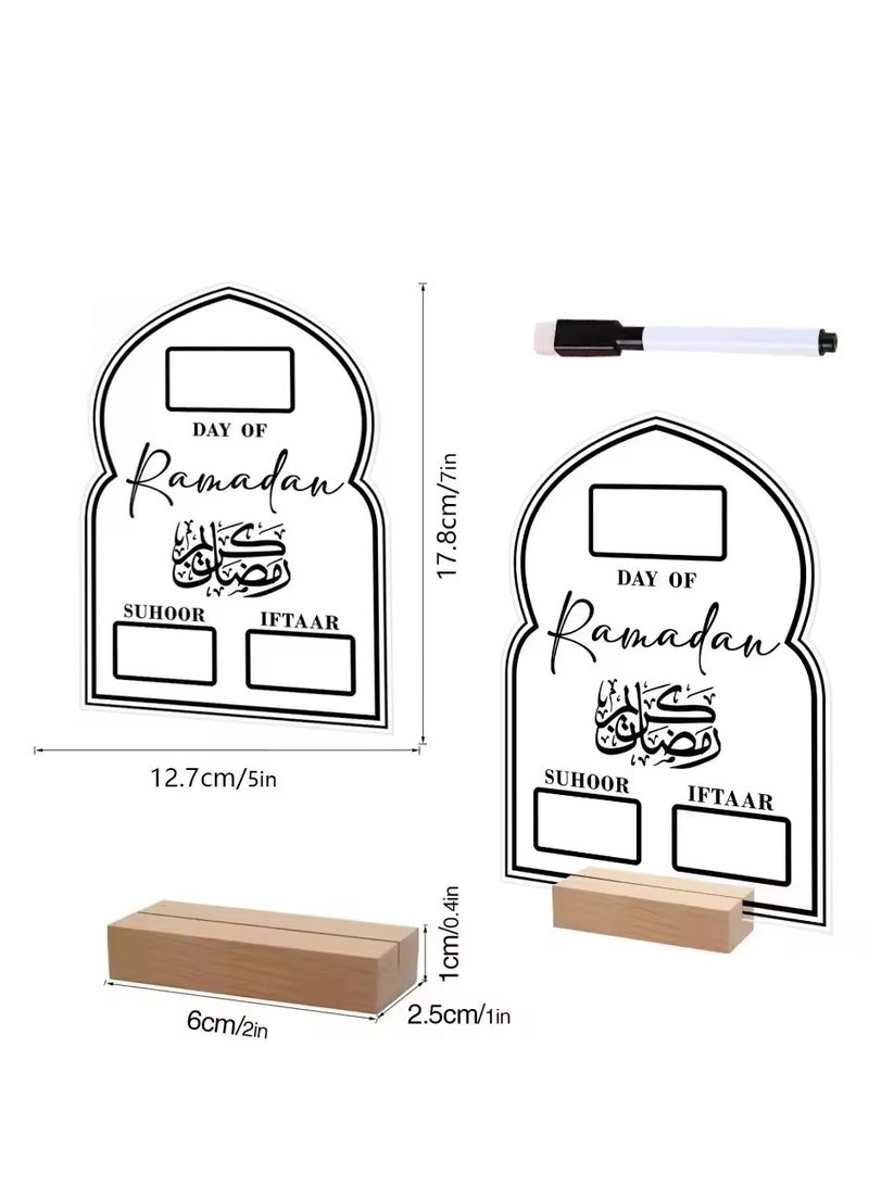Ramadan Mubarak Acrylic Countdown Calendar Eid Gift Home Party Decoration - Image 1