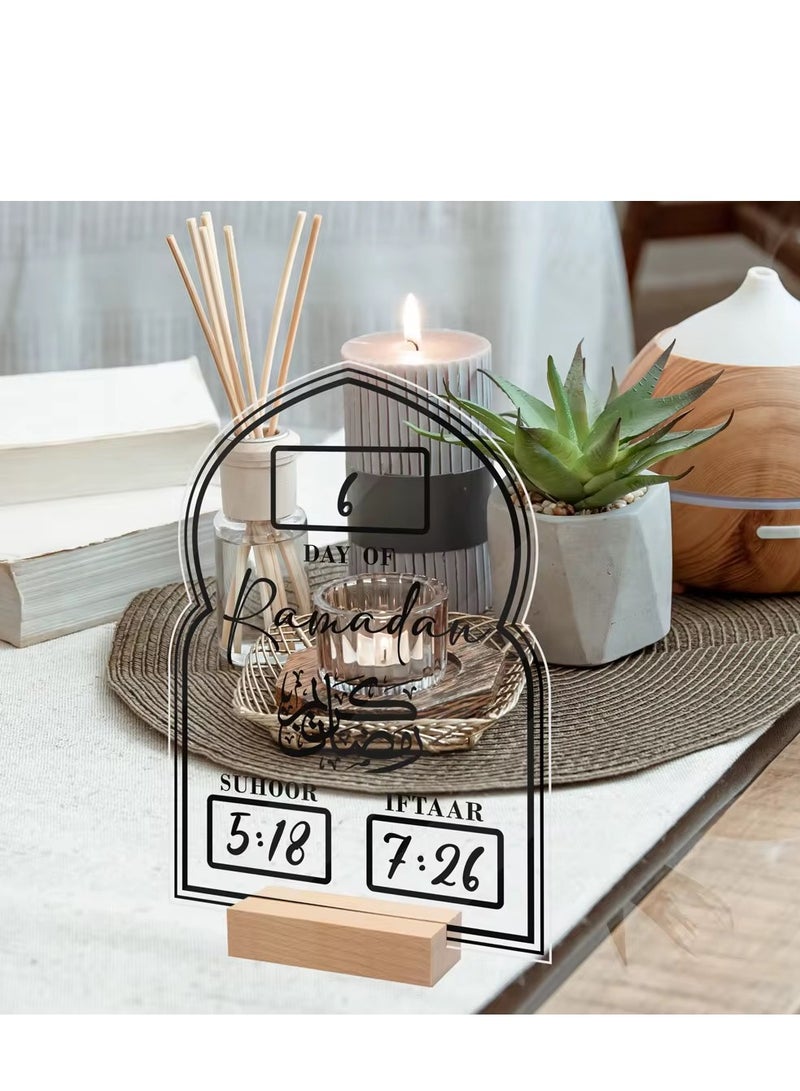 Ramadan Mubarak Acrylic Countdown Calendar Eid Gift Home Party Decoration - Image 3