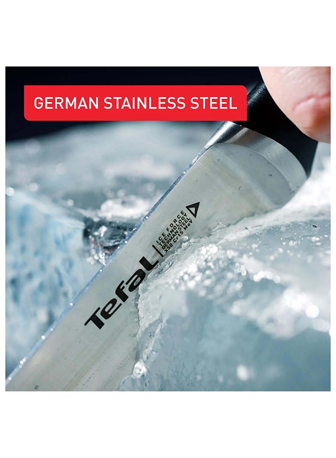 Tefal Ice Force, 4-Piece Knife Block Set |  Chef knife (20 cm), slicing knife (20 cm), utility knife (11 cm), paring knife (9 cm) | Superior Long-Lasting Sharpness | German Stainless Steel Blades | K2324S74 - Image 4