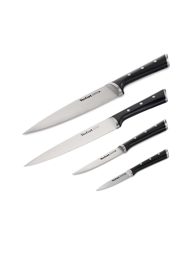 Tefal Ice Force, 4-Piece Knife Block Set |  Chef knife (20 cm), slicing knife (20 cm), utility knife (11 cm), paring knife (9 cm) | Superior Long-Lasting Sharpness | German Stainless Steel Blades | K2324S74 - Image 1