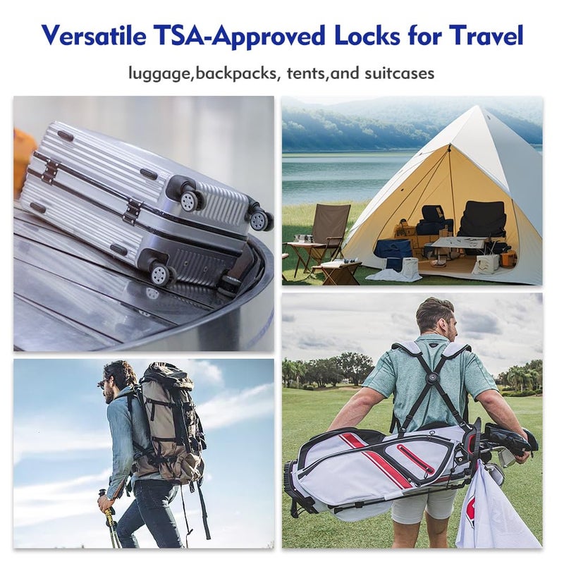 SURE LOCK TSA Compatible Travel Luggage Locks, Inspection Indicator, Easy Read Dials TSA Approved with Zinc Alloy (2, Yellow) - Image 4