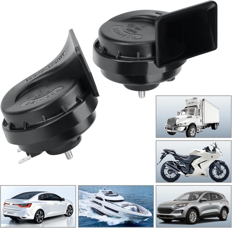 SEINECA Car Horn 12V Loud Dual-Tone Electric Snail Horn Kit Universal Fit，12v Auto Horn Kit High and Low Tone for Truck Car Motorcycle Pickup RV SUV. - Image 5