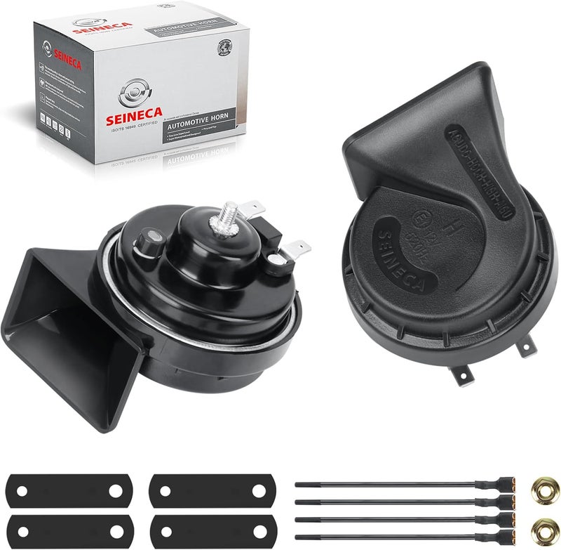 SEINECA Car Horn 12V Loud Dual-Tone Electric Snail Horn Kit Universal Fit，12v Auto Horn Kit High and Low Tone for Truck Car Motorcycle Pickup RV SUV. - Image 1