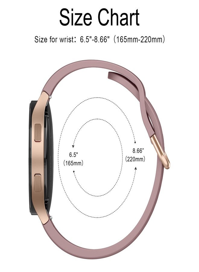 AK Bands Compatible with Samsung Galaxy Watch 6 / 5 / 4 Band 40mm 44mm, Galaxy Watch 5 Pro Bands 45mm, Galaxy Watch 6 Classic Bands, Galaxy Watch 4 Classic Band, 20mm Sport Band Adjustable Silicone - Image 3