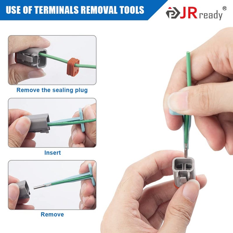 JRready مجموعة أدوات إزالة موصل دبوس JRready ST5337 الألمانية، 0411-310-1605 مناسبة لموصلات HD10/HD20/HD30/DT حجم 16 16-18 AWG أدوات استخراج الدبابيس 10 قطع - Image 5