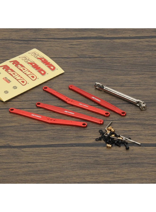RCAWD Alloy 35mm Extended Upper/Lower Linkage&70mm+ Cvd Center Drive Shaft for FMS Fcx24 1-24 Crawlers(Red) - Image 5