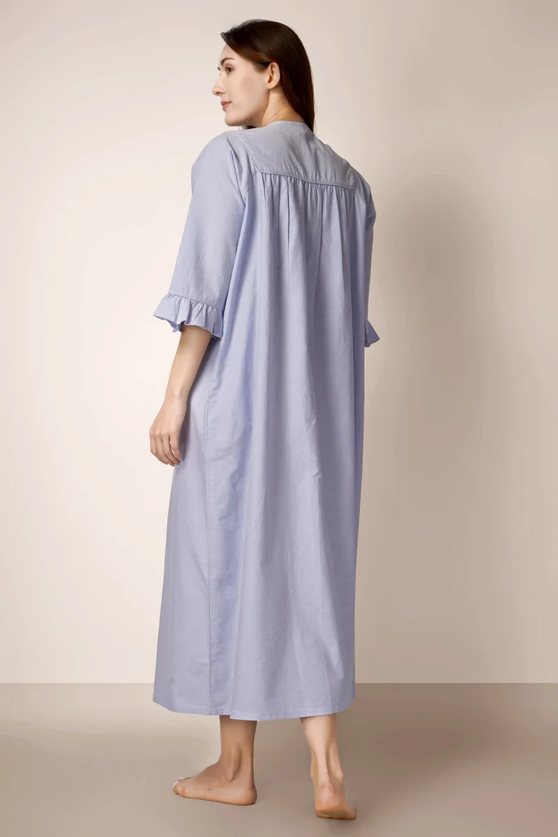 افتر دارك كيمبرلي، قميص نوم قطني شامبراي أكسفورد مطرز