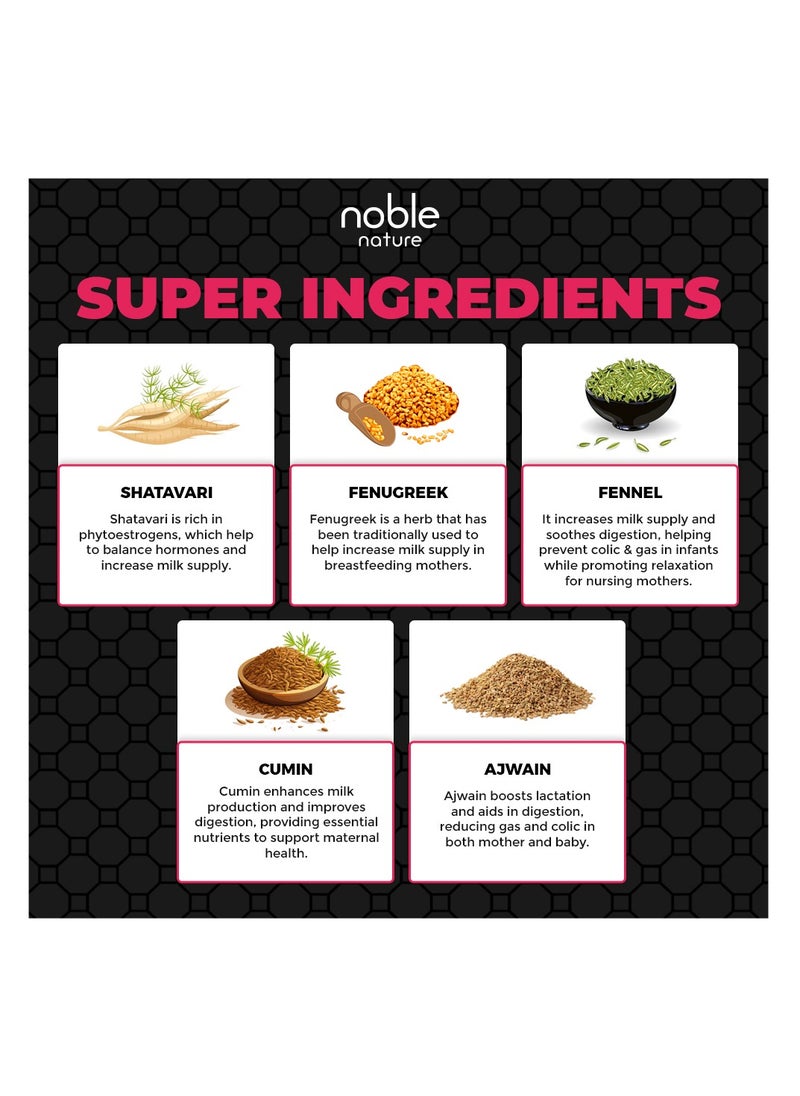 noble nature Noble Nature Lactation Support - 120 Veg Capsules - Promotes Healthy Lactation  - Image 4