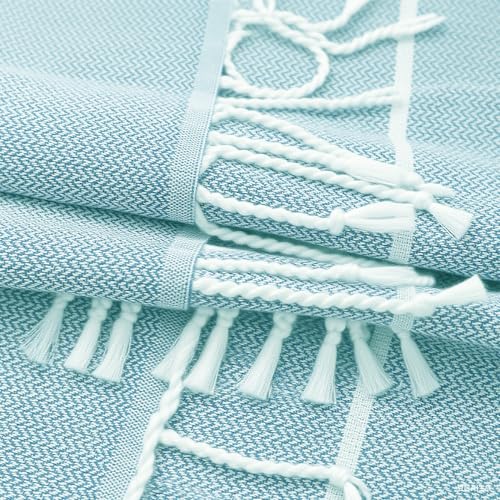 YSYJ 24 Pack Turkish Beach Towel 36"x71" Beach Towels Oversized Bath Towels Sand Free Quick Dry Turkish Towel Bulk Extra Large Pool Blanket Blue - Image 4