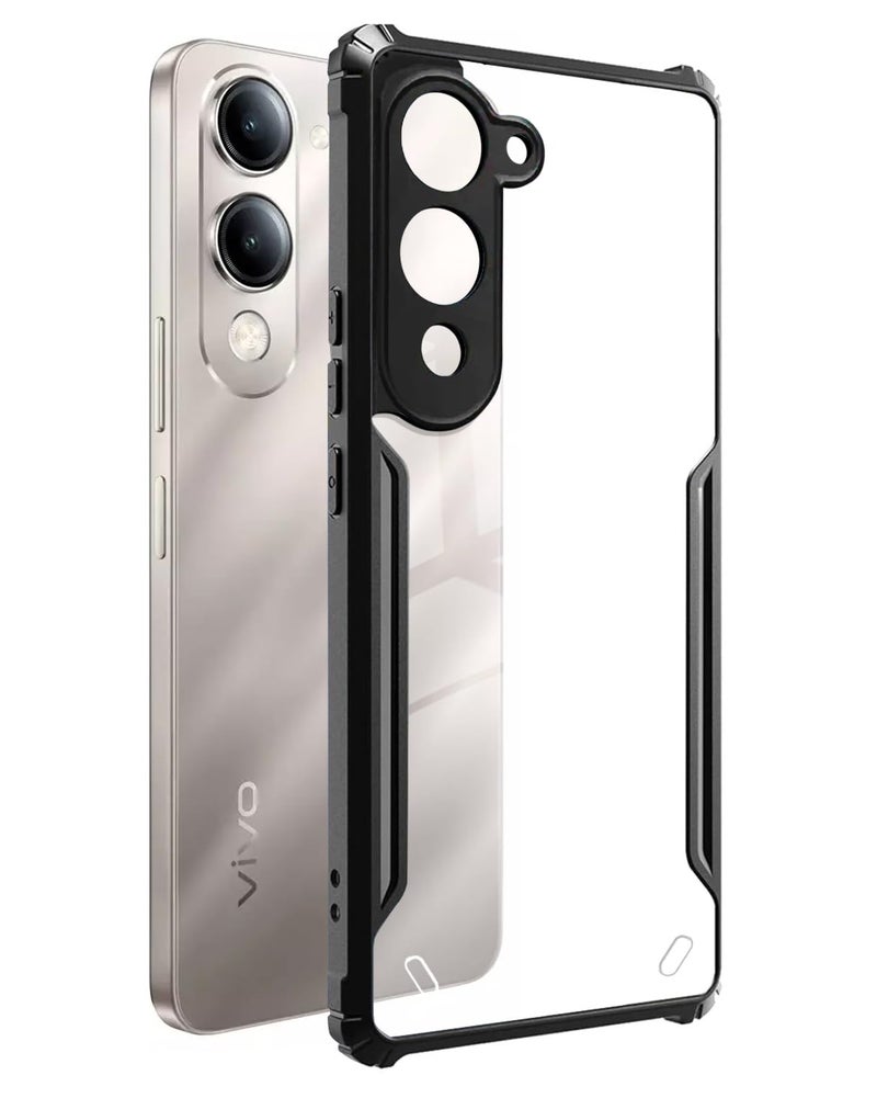 Spazy Case® Vivo T4 Lite 5G Back Cover | Transparent Crystal Clear Hard PC Back Case with TPU Bumper, Drop Protection Case Cover for Vivo T4 Lite 5G - Image 1