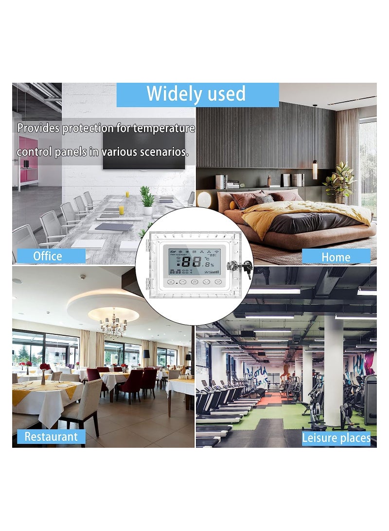 Barakah Universal Thermostat Lock Box with Key, Clear Thermostat Guard for Wall, Thermostat Cover with Lock Fits Thermostats 6.5"H x 4.72"W x 1.65"D or Smaller (1 Set) - Image 3