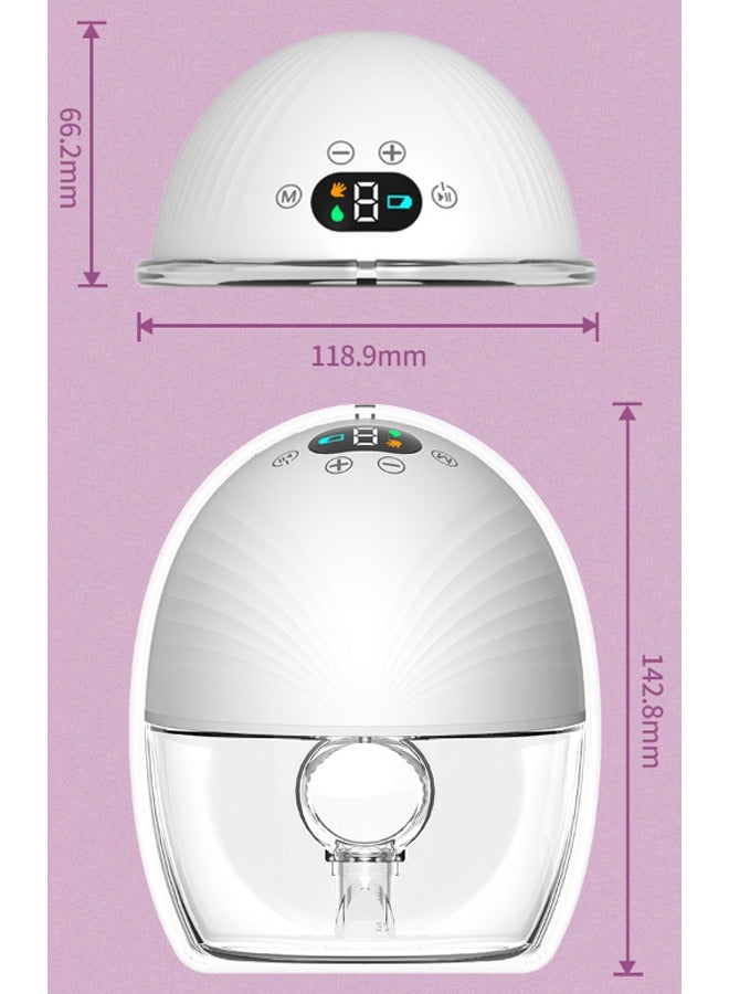 ZCM-HAPPY Portable Wearable Electric Breast Pump with 1200mAh Rechargeable Battery – Hands-Free Breastfeeding Pump in White – Convenient and Discreet Breast Milk Pump for On-the-Go Moms - Image 2