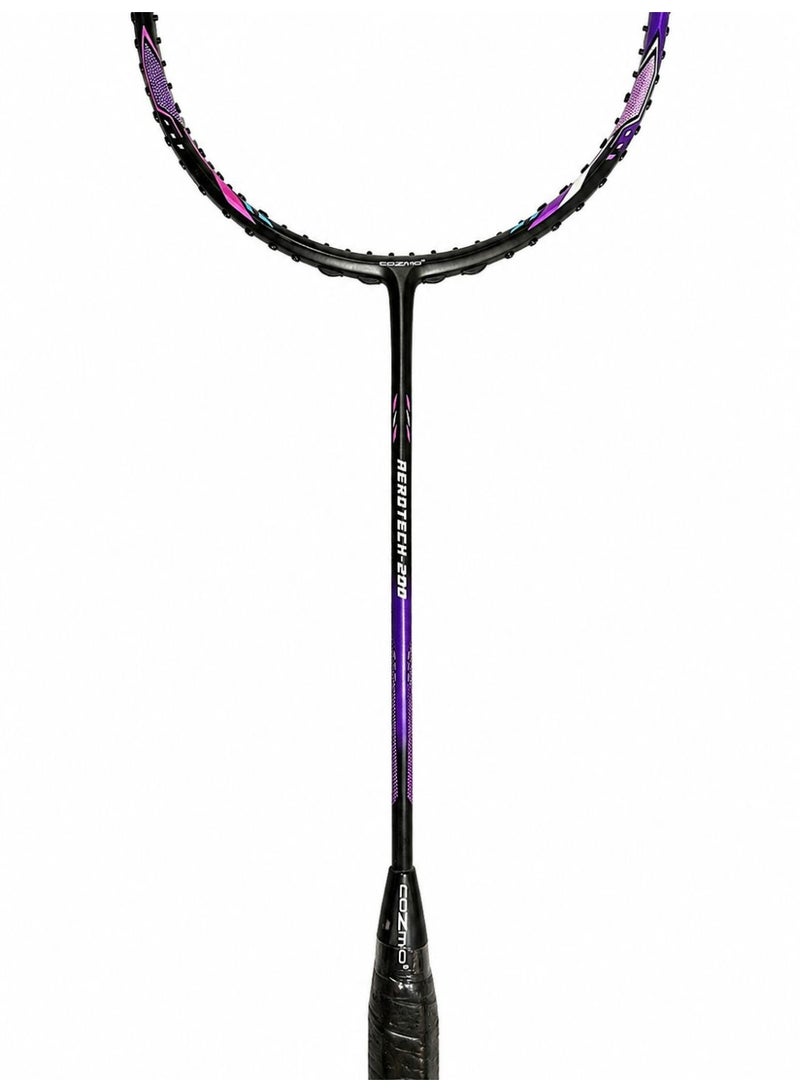 مضرب ريشة Cozmio Aero Tech 200 خفيف الوزن بإطار كربوني عالي الأداء - Image 3