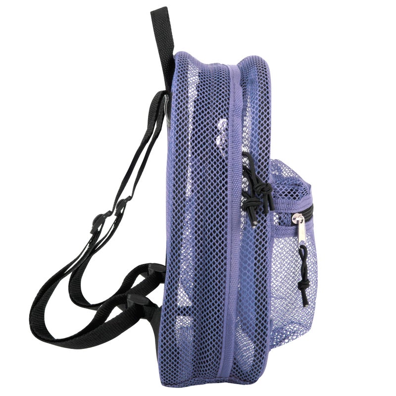 Summit Ridge Mini Mesh Backpack for Women, Men, Beach Toys, Pool, and Swimming Gear; Mini Transparent Backpacks with Padded Straps (Purple) - Image 3