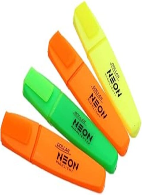 Dollar hl-625 set of 4 pieces of neon highlighter ink base water - multi color