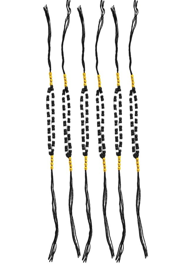Kailash Creation Black & White Beads Nazar Thread Bracelet Set for Newborn Baby Boys & Girls | Nazariya Kada for Kids (0-5 Yrs) - Image 1