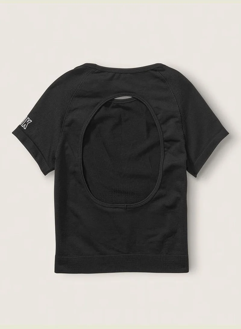 PINK Seamless Workout Short Sleeve Cropped Crew