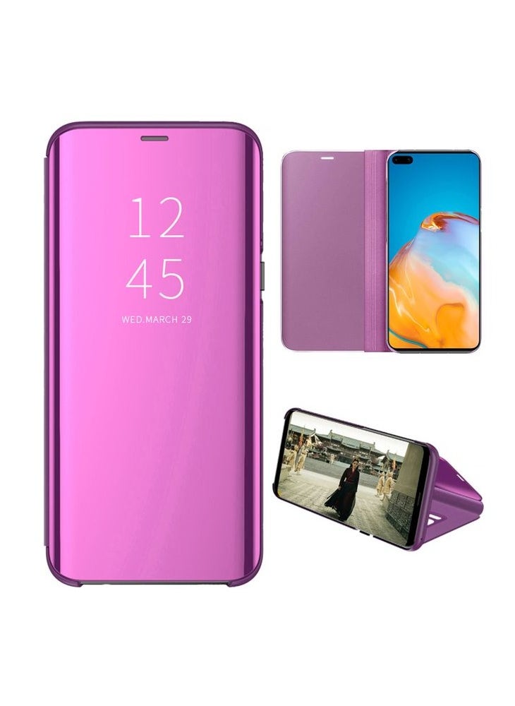 Generic - For Samsung Galaxy S23 Ultra Ultra Clear View Flip Case , Without Sensor , Stand Watching Position , Mirror Full Protection Cover Compatible With Samsung Galaxy S23 Ultra (6.8’) (Purple) - Image 1