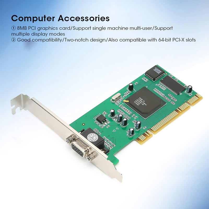 KIMISS 8MB 32Bit Graphics Card, Tarjeta De Video para Pc Professional Internal Components for Laptop and Computer Upgrades - Image 2
