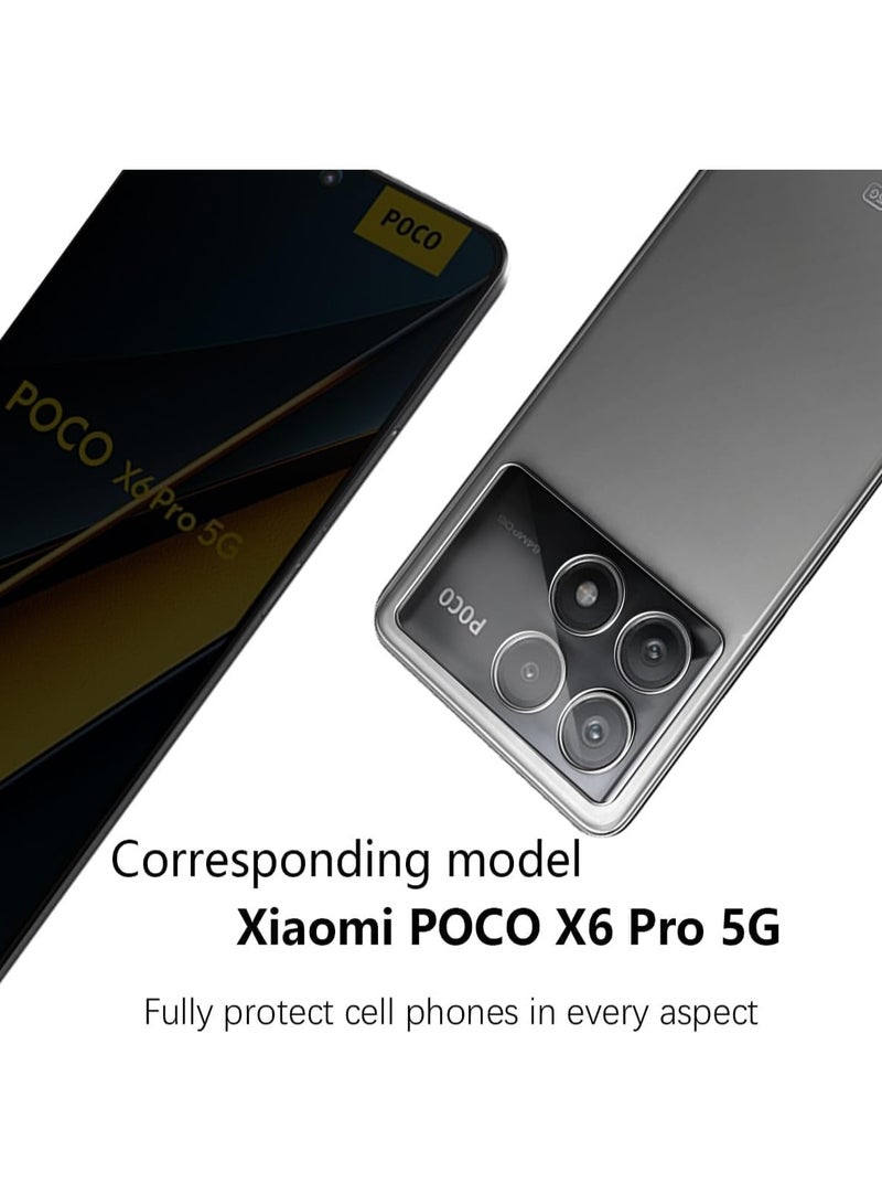 Screen Protector Compatible with Xiaomi Poco X6 Pro, 2 Pack Anti Spy Tempered Glass + 1 Pack Camera Lens Protector, HD 9H Hardness Anti-Scratc No Bubble Screen Protector - Image 3