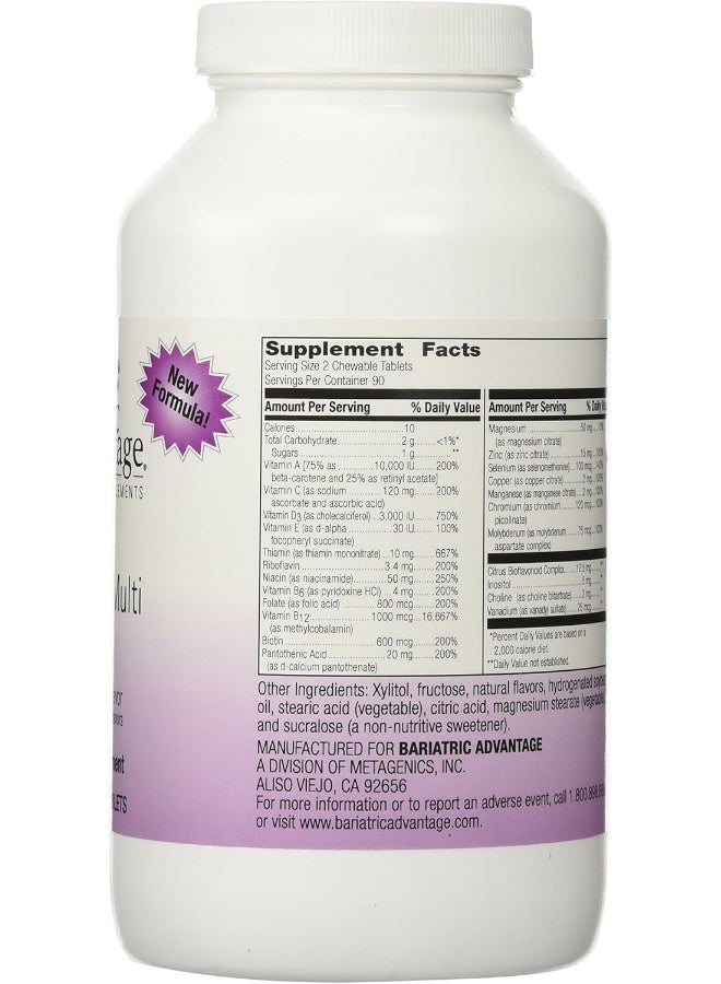 Bariatric Advantage Essential Multivitamin Without Iron - 200 Dv Of Key Nutrients - Trace Mineral Support - Multivitamins For Bariatric Patients - Berry - 180 Tablets - Image 2
