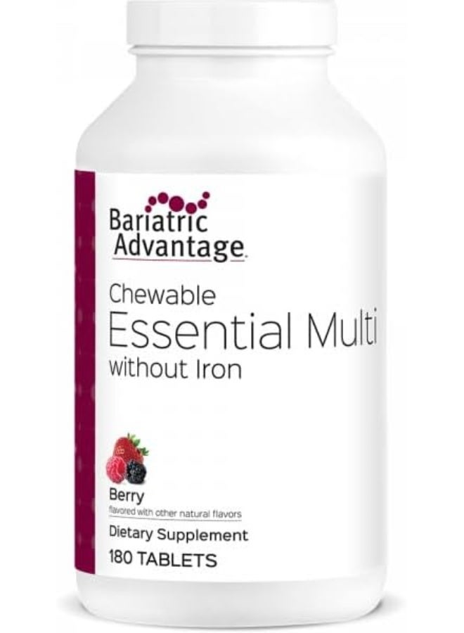 Bariatric Advantage Essential Multivitamin Without Iron - 200 Dv Of Key Nutrients - Trace Mineral Support - Multivitamins For Bariatric Patients - Berry - 180 Tablets - Image 4