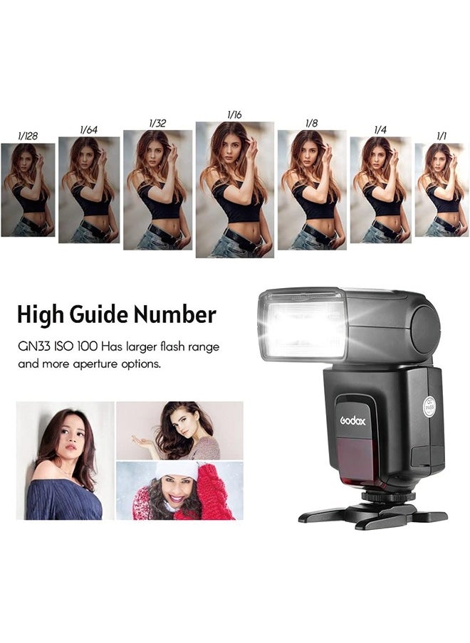 Godox - GODOX TT520ⅡUniversal On-Camera Flash Electronic Speedlite + AT-16 2.4G Wireless Trigger Transmitter Guide Number 33 S1 S2 Modes Replacement for Canon Nikon Pentax - Image 1