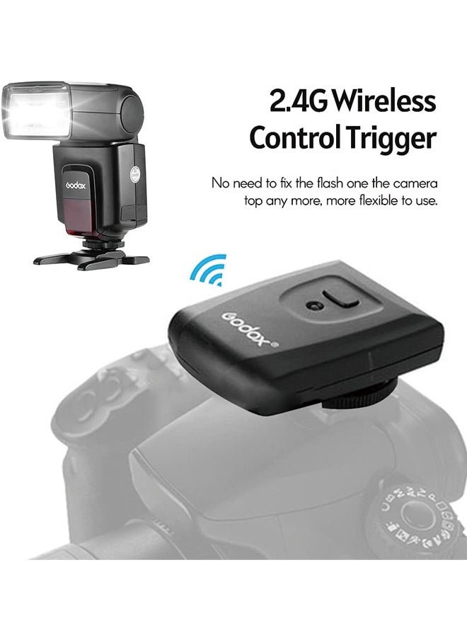 Godox - GODOX TT520ⅡUniversal On-Camera Flash Electronic Speedlite + AT-16 2.4G Wireless Trigger Transmitter Guide Number 33 S1 S2 Modes Replacement for Canon Nikon Pentax - Image 1