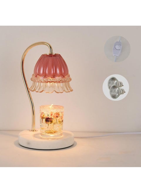 Candle Warmer Lamp with 2 Bulbs Candle Wax Warmer with Dimmer not including candle Heat Adjustable Suitable for Small and Large Jar Candles Candle Melter Lamp