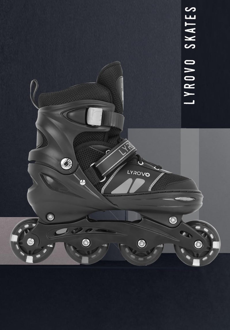 Lyrovo Unisex-Child Aluminium Inline Skates Shoes (M, Grey) - Image 3