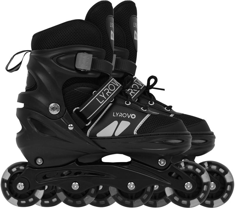 Lyrovo Unisex-Child Aluminium Inline Skates Shoes (M, Grey) - Image 1