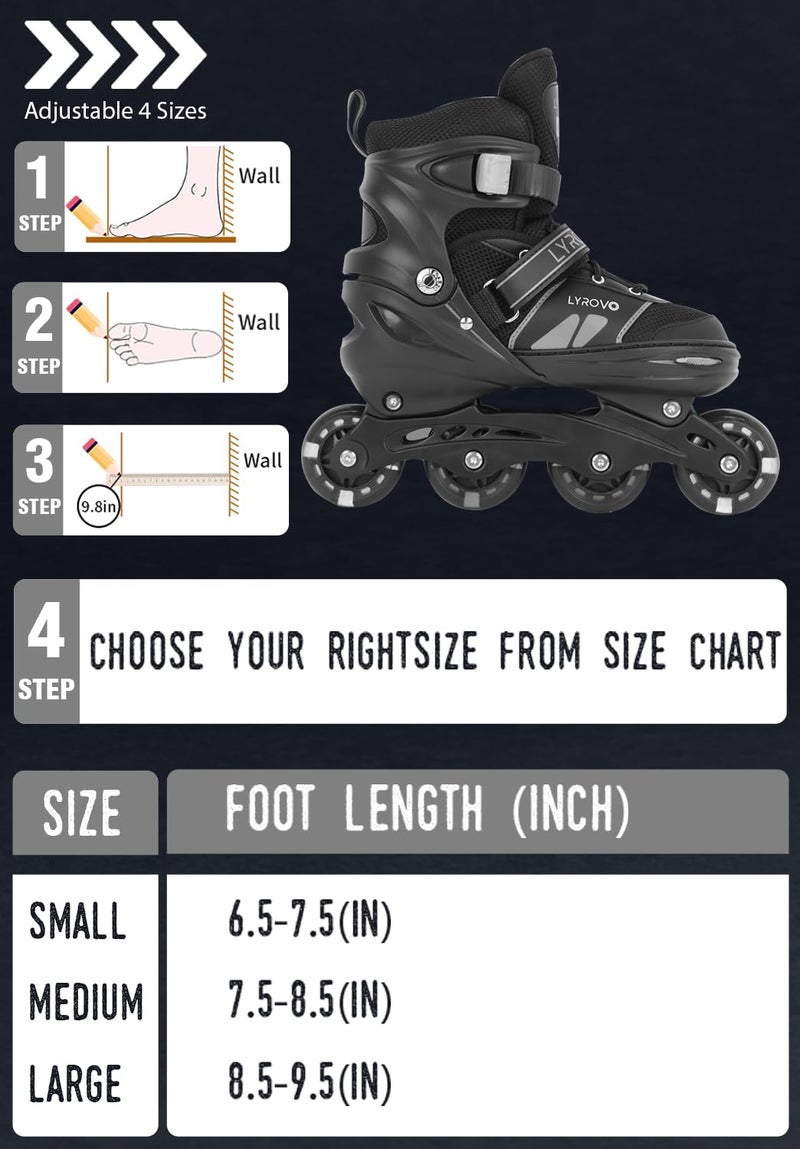 Lyrovo Unisex-Child Aluminium Inline Skates Shoes (M, Grey) - Image 2