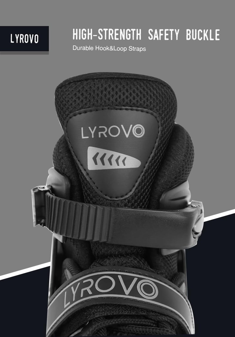 Lyrovo Unisex-Child Aluminium Inline Skates Shoes (M, Grey) - Image 4