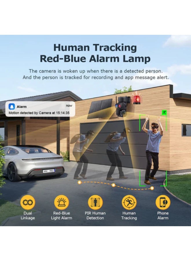 كروني كاميرا كروني St-599-8mp-4g-30x-20w تعمل بالطاقة الشمسية، تسجيل 24 ساعة، رؤية ليلية بالأشعة تحت الحمراء، تكبير 30x، رؤية بعدسة مزدوجة، مقاومة للماء IP66، تدعم الصوت ثنائي الاتجاه، مناسبة للسيناريوهات الداخلية والخارجية - Image 4