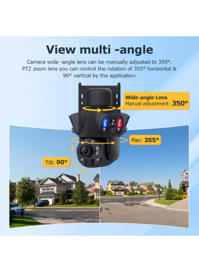 كروني كاميرا كروني St-599-8mp-4g-30x-20w تعمل بالطاقة الشمسية، تسجيل 24 ساعة، رؤية ليلية بالأشعة تحت الحمراء، تكبير 30x، رؤية بعدسة مزدوجة، مقاومة للماء IP66، تدعم الصوت ثنائي الاتجاه، مناسبة للسيناريوهات الداخلية والخارجية - Image 2