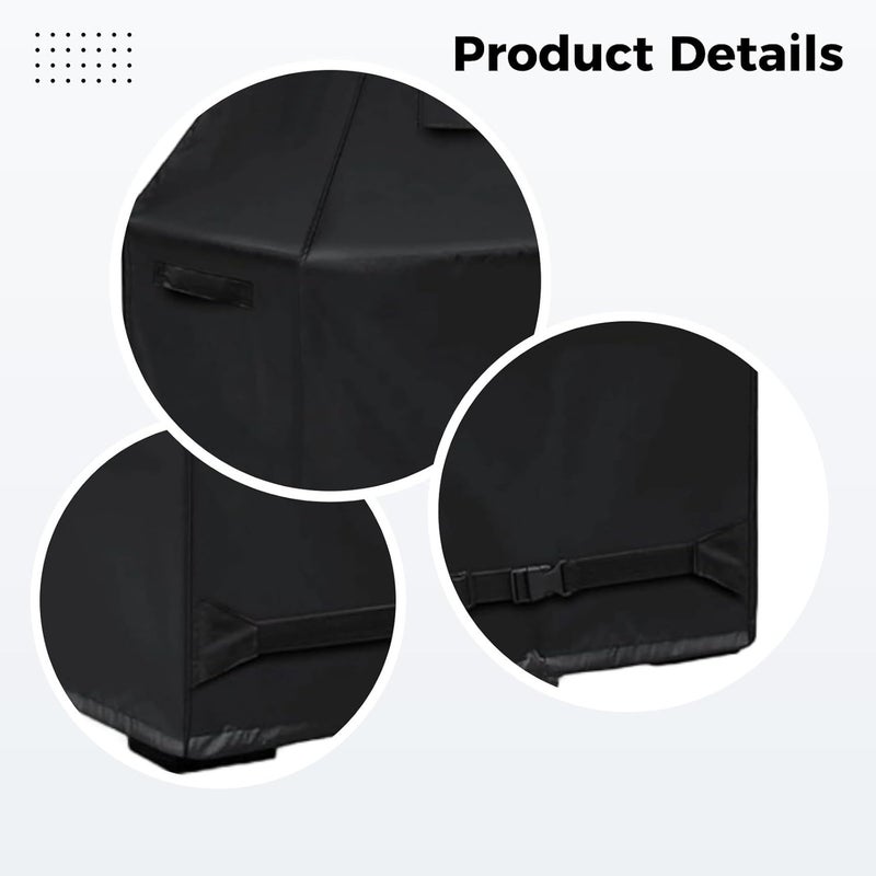 Patio Fireplace Cover, Full Coverage Outdoor Fireplace Cover Made of Sturdy Polyester, Rain Cover for Wood Burning Fireplaces, Black - Image 2