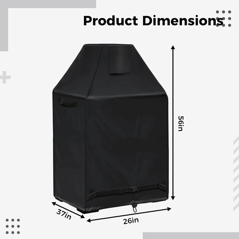 Patio Fireplace Cover, Full Coverage Outdoor Fireplace Cover Made of Sturdy Polyester, Rain Cover for Wood Burning Fireplaces, Black - Image 3