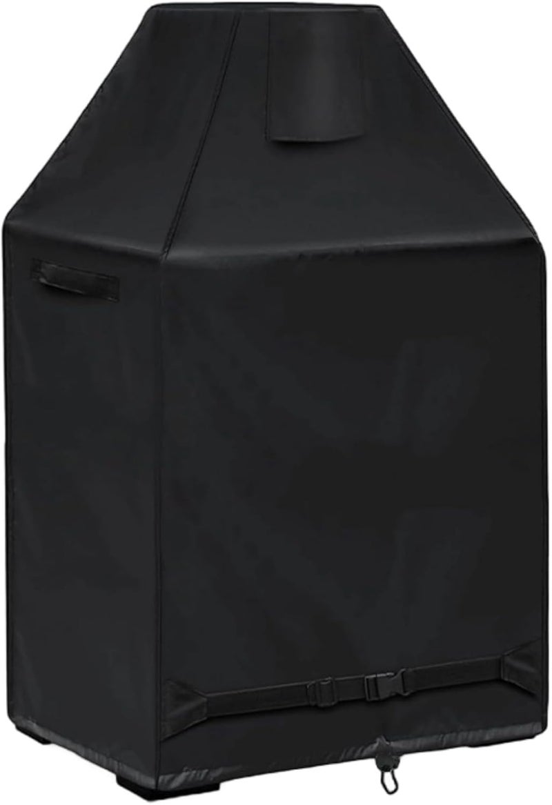 Patio Fireplace Cover, Full Coverage Outdoor Fireplace Cover Made of Sturdy Polyester, Rain Cover for Wood Burning Fireplaces, Black - Image 1