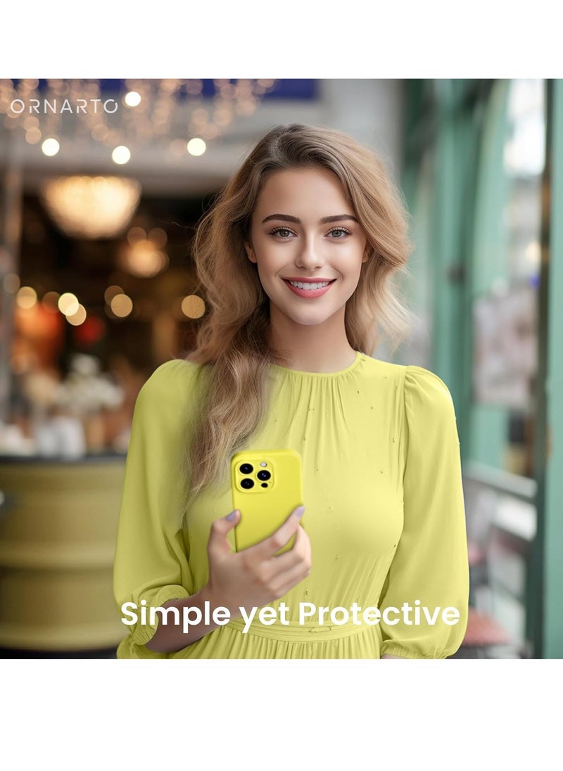 Raxoom Compatible with iPhone 15 Pro Max Case Shockproof with 2pcs Screen Protectors, Waterproof Liquid Silicone Rubber Full Cover Protective Case for iPhone 15 Pro Max 6.7 inch-Greamy Yellow - Image 3