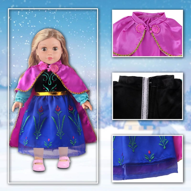 18INDC 6 Sets Princess Dresses for 18 Inch Dolls, 18 Inch Doll Clothes Accessories Elegant Ball Gown Outfits with 1 Crow & 1 Bow Hairband | Fits Most 18â€ Fashion Dolls - Image 4