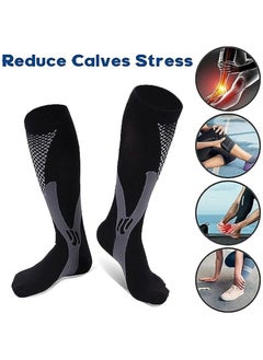 Gonice 3 Pair Compression Socks For Men Athletic Football Socks for Run Basketball Soccer Travel  - Image 2