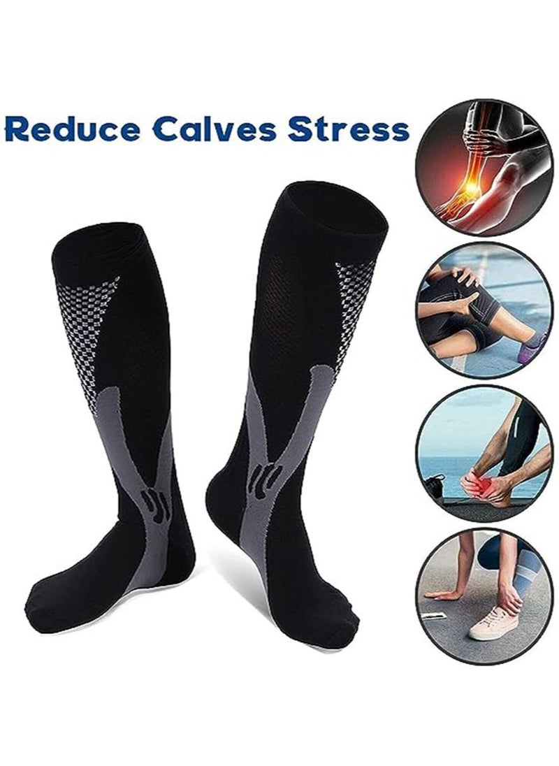 Gonice - 3 Pair Compression Socks For Men Athletic Football Socks for Run Basketball Soccer Travel - Image 1