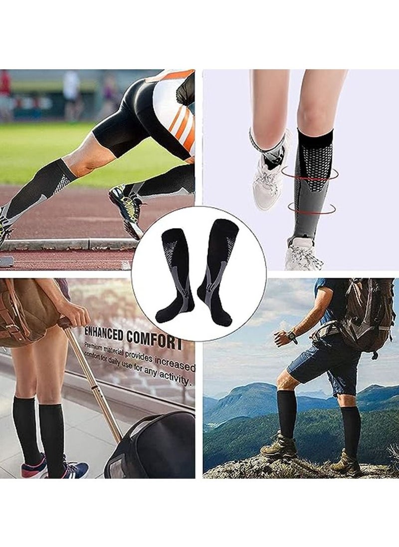 Gonice - 3 Pair Compression Socks For Men Athletic Football Socks for Run Basketball Soccer Travel - Image 1
