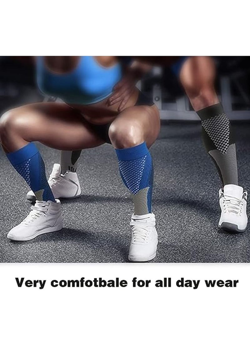 Gonice - 3 Pair Compression Socks For Men Athletic Football Socks for Run Basketball Soccer Travel - Image 1