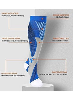 Gonice 3 Pair Compression Socks For Men Athletic Football Socks for Run Basketball Soccer Travel  - Image 4