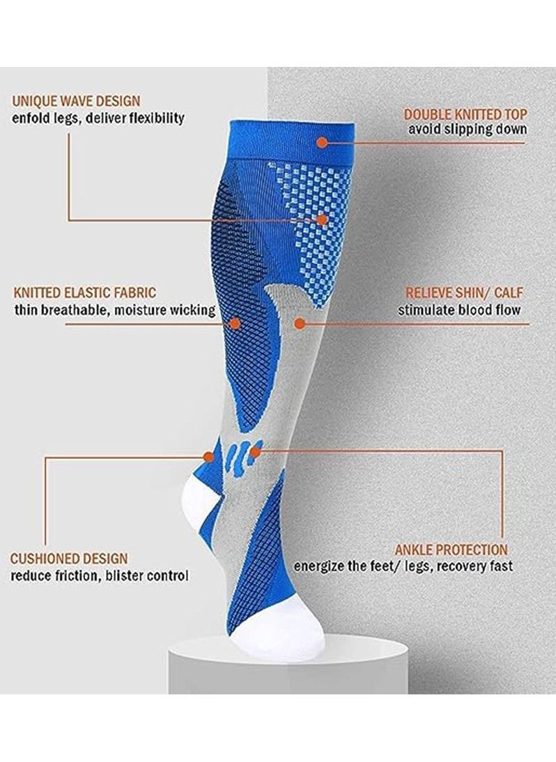 Gonice - 3 Pair Compression Socks For Men Athletic Football Socks for Run Basketball Soccer Travel - Image 1